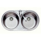 TEKA Fregadero sobre encimera fondo reducido  DR-80 2C Ø. 11110006, Dos cubetas, Inoxidable